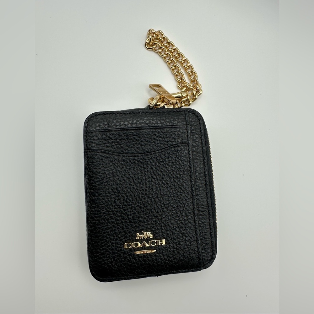 Coach Zip card case - black leather